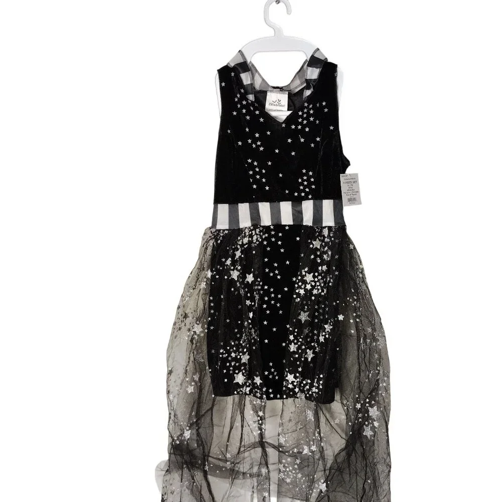 Girls Size M (7/8) Celestial Witch 4-Piece Sparkle Dress Halloween Costume